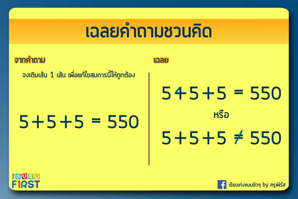 เฉลยคำถาม IQ
