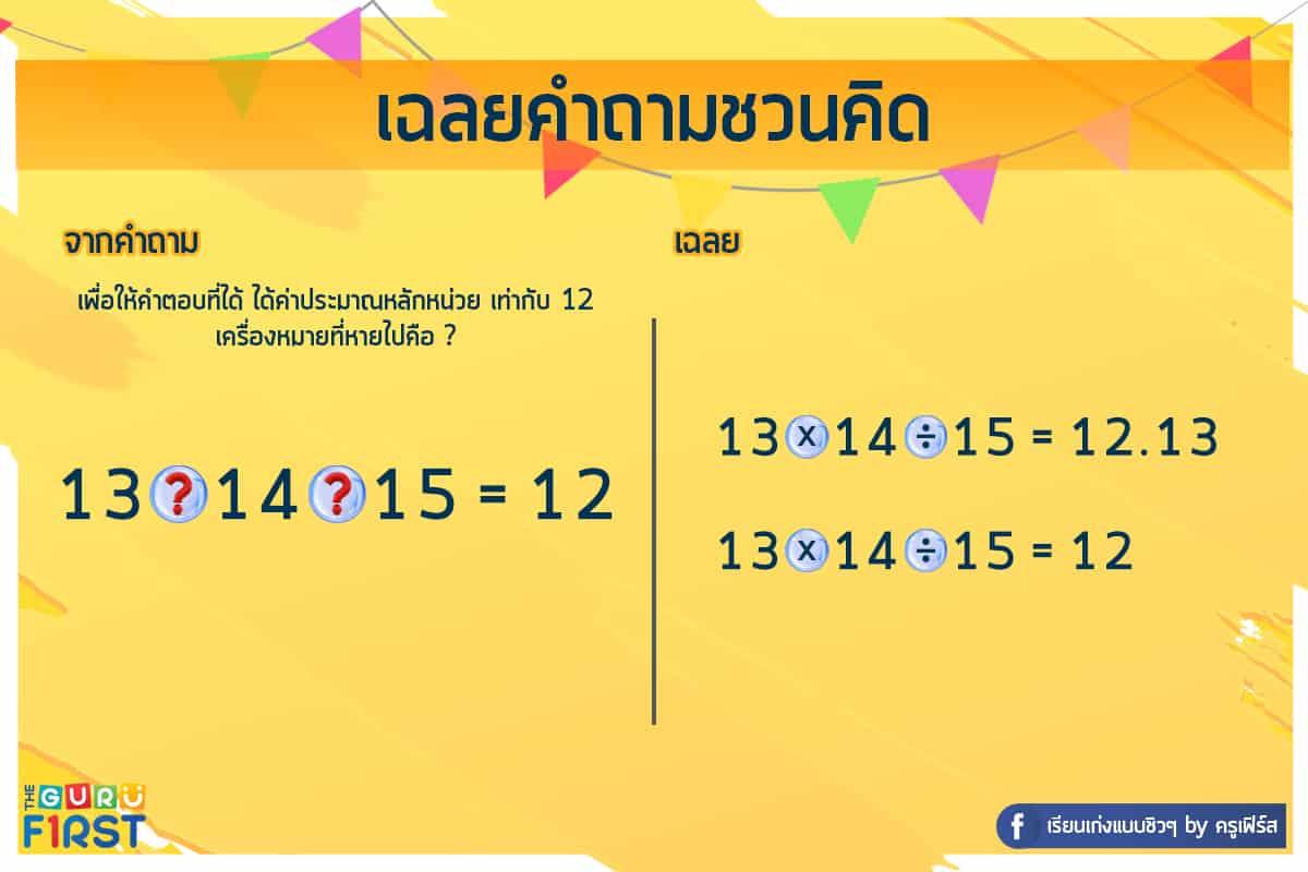 เฉลยคำถาม IQ