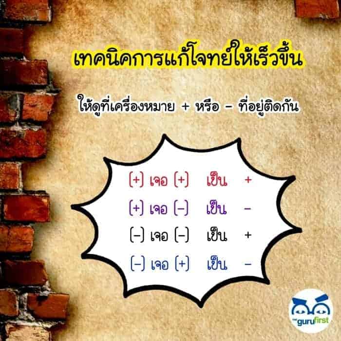เทคนิคการแก้โจทย์ให้เร็วขึ้น