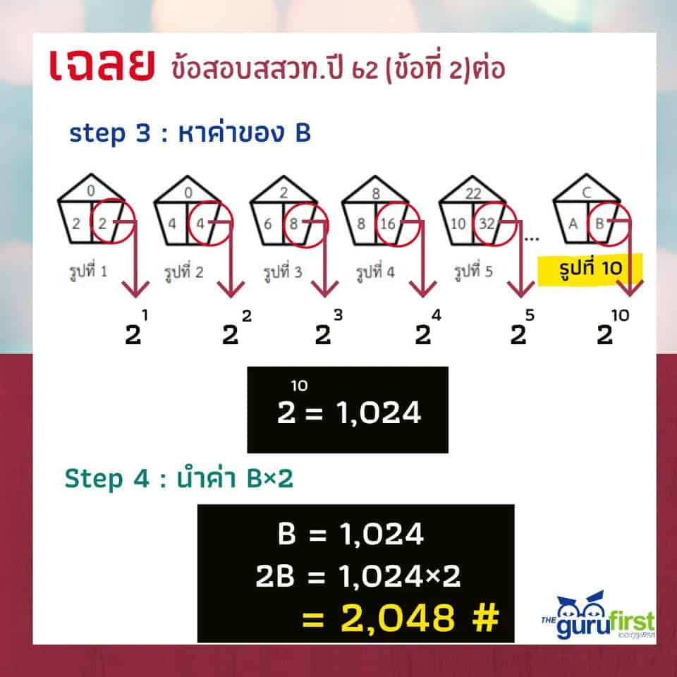 เฉลยข้อสอบ สสวท. ปี 62 ข้อที่ 2 (ขั้นตอนที่ 3 และ 4)