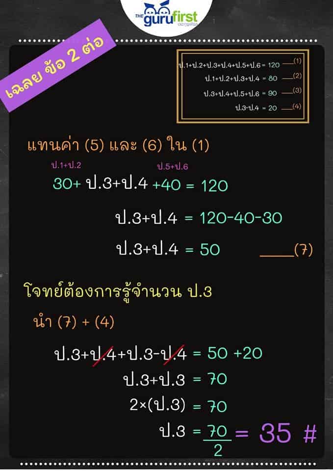 เฉลย แนวข้อสอบ คณิตศาสตร์ สสวท ป6 ข้อที่ 2 v3